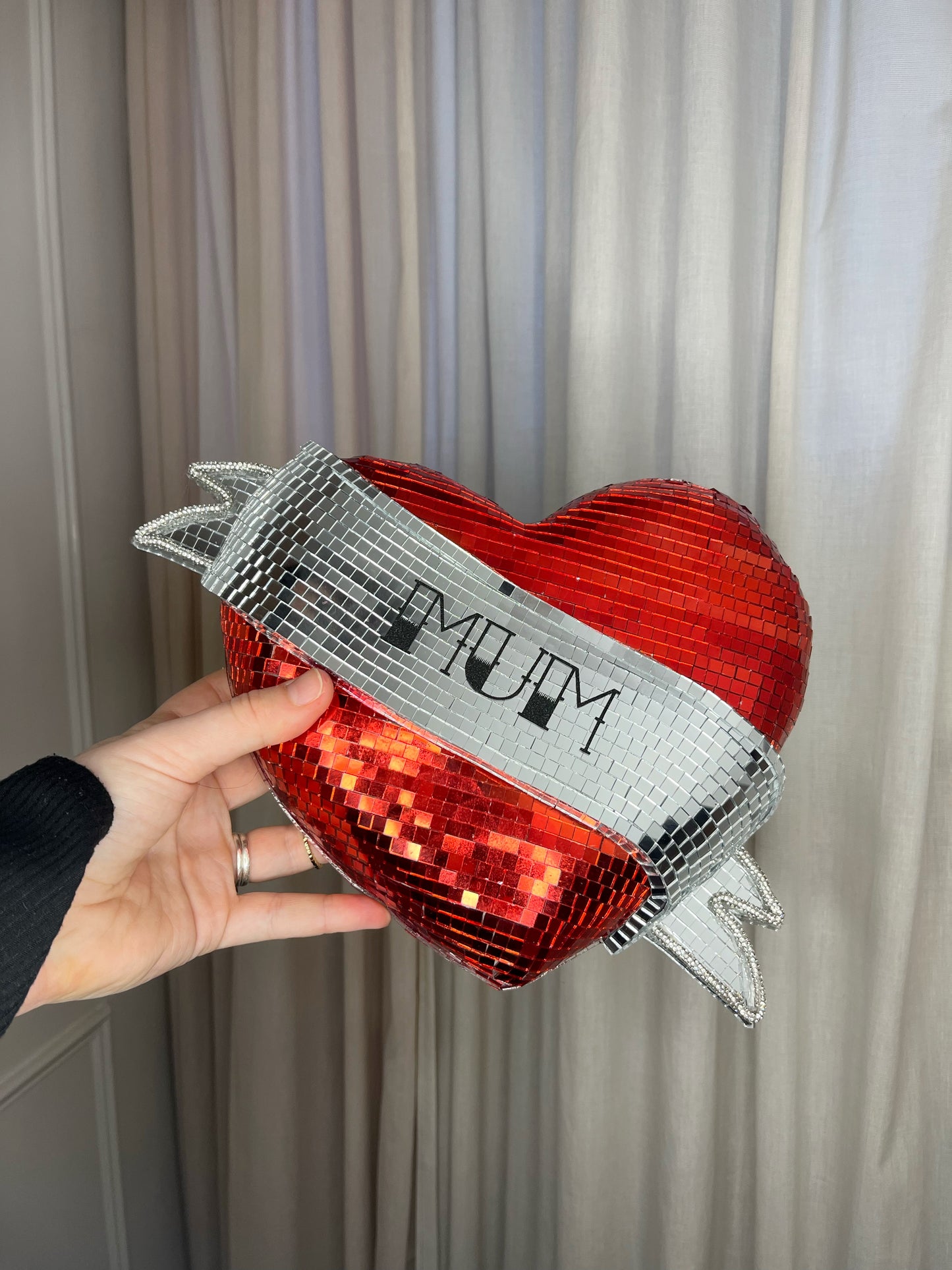 OG RED TATTOO DISCO BALL HEART - *Made to Order 2-4 Weeks