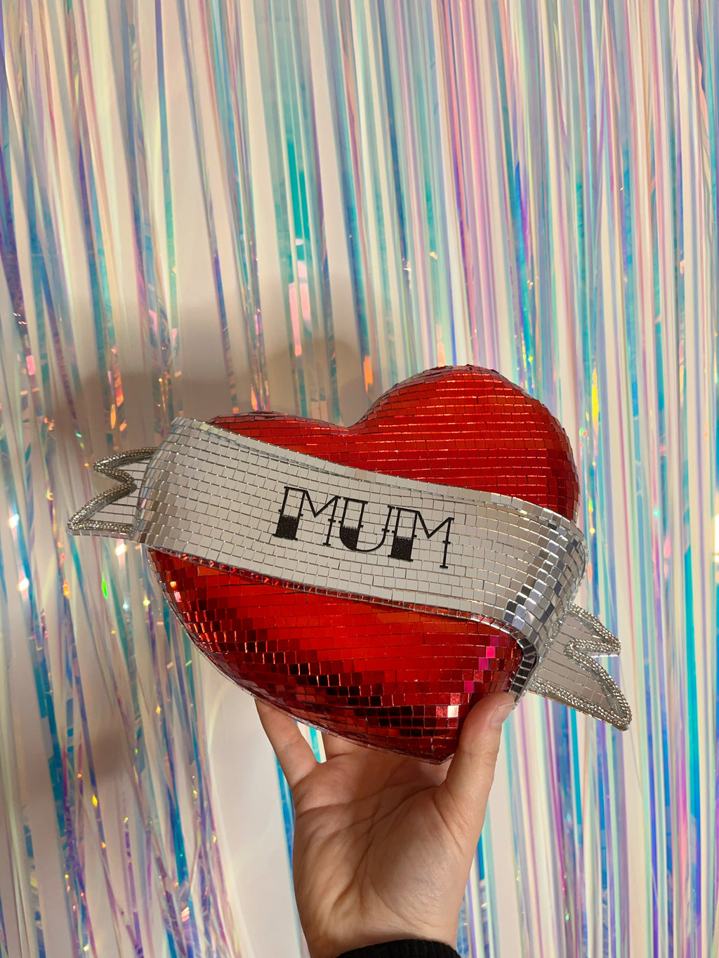OG RED TATTOO DISCO BALL HEART - *Made to Order 2-4 Weeks