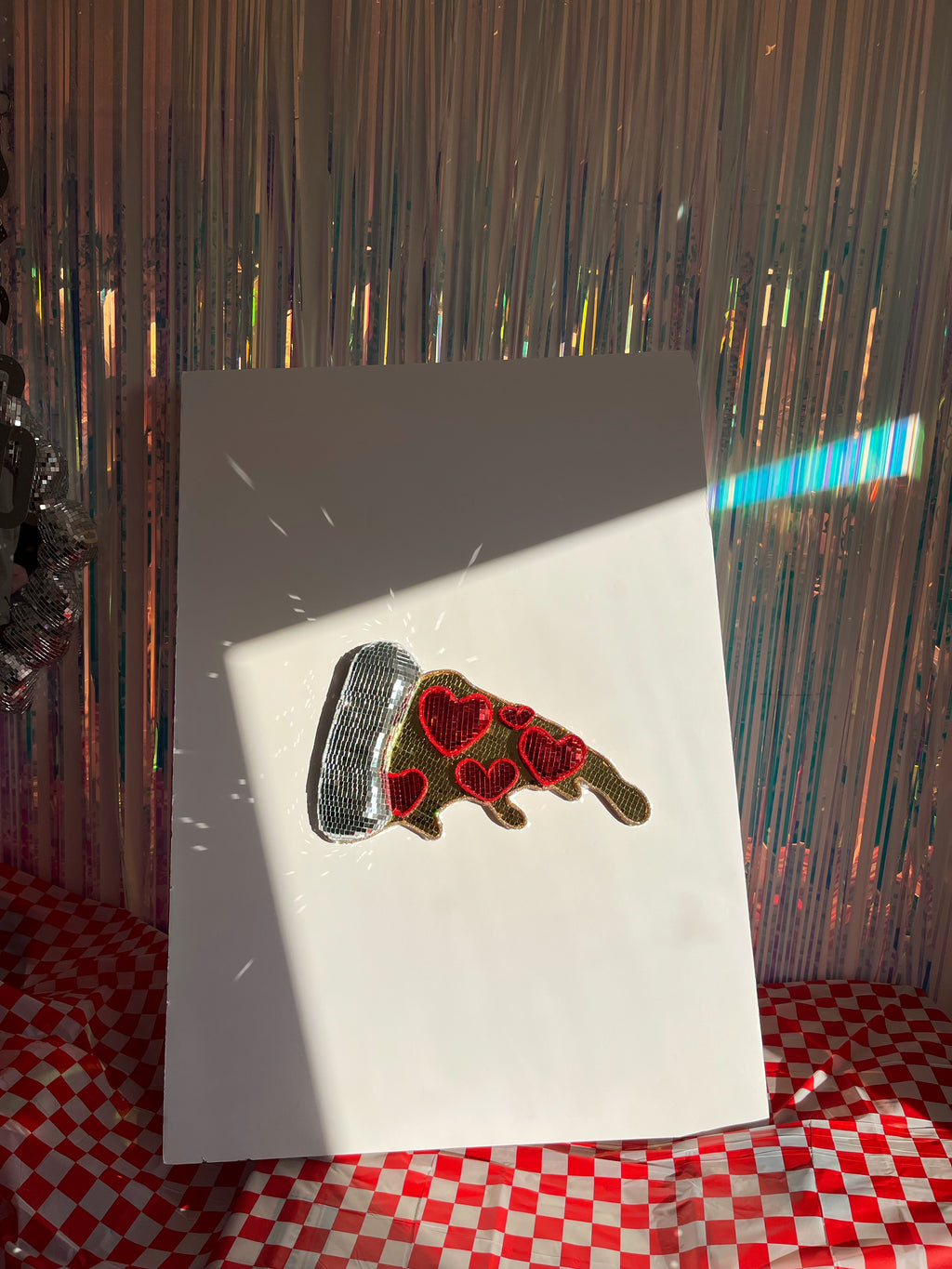 Pizza Disco Ball Heart Slice - **MADE TO ORDER** 3-4 weeks