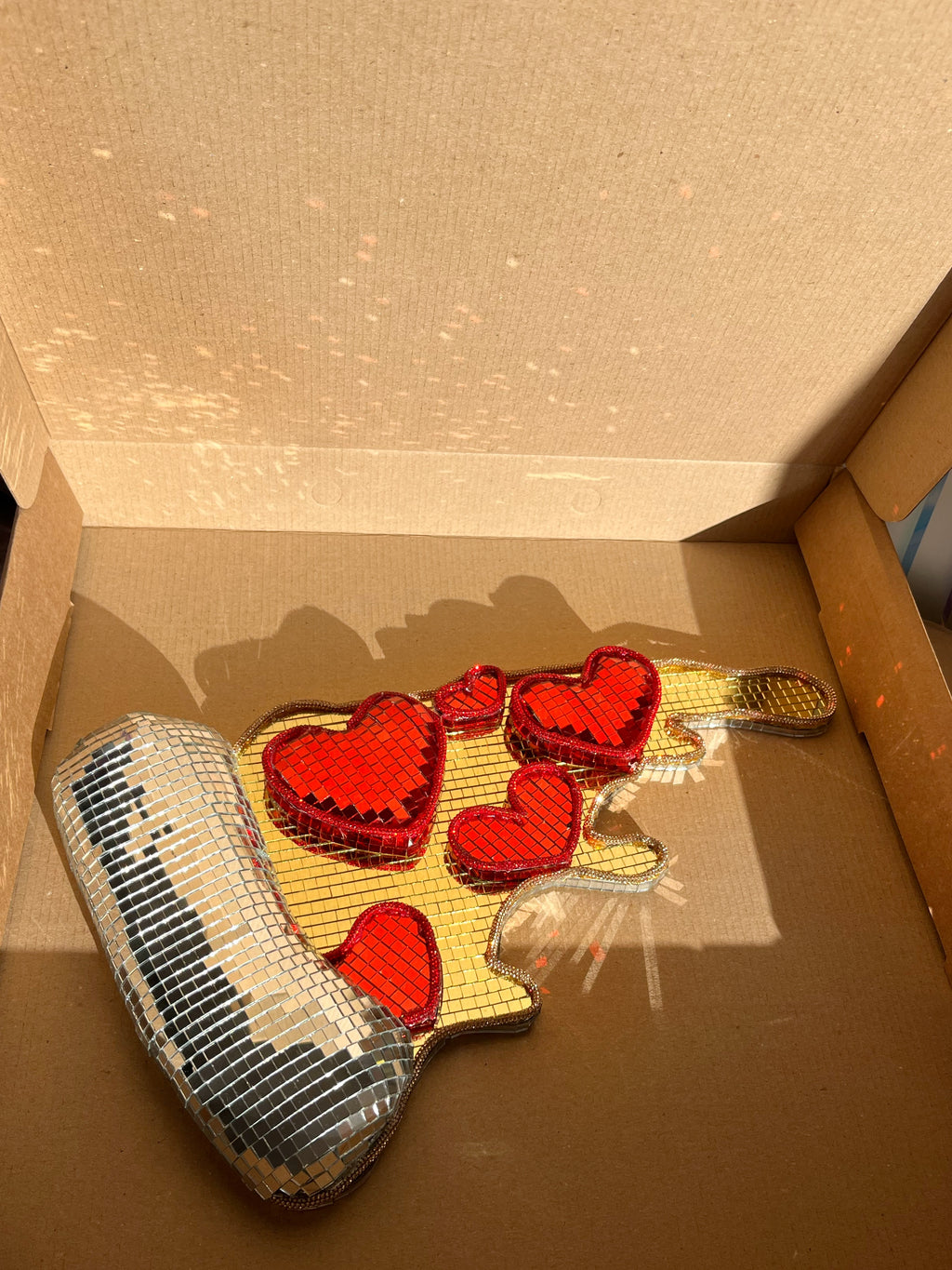 Pizza Disco Ball Heart Slice - **MADE TO ORDER** 3-4 weeks