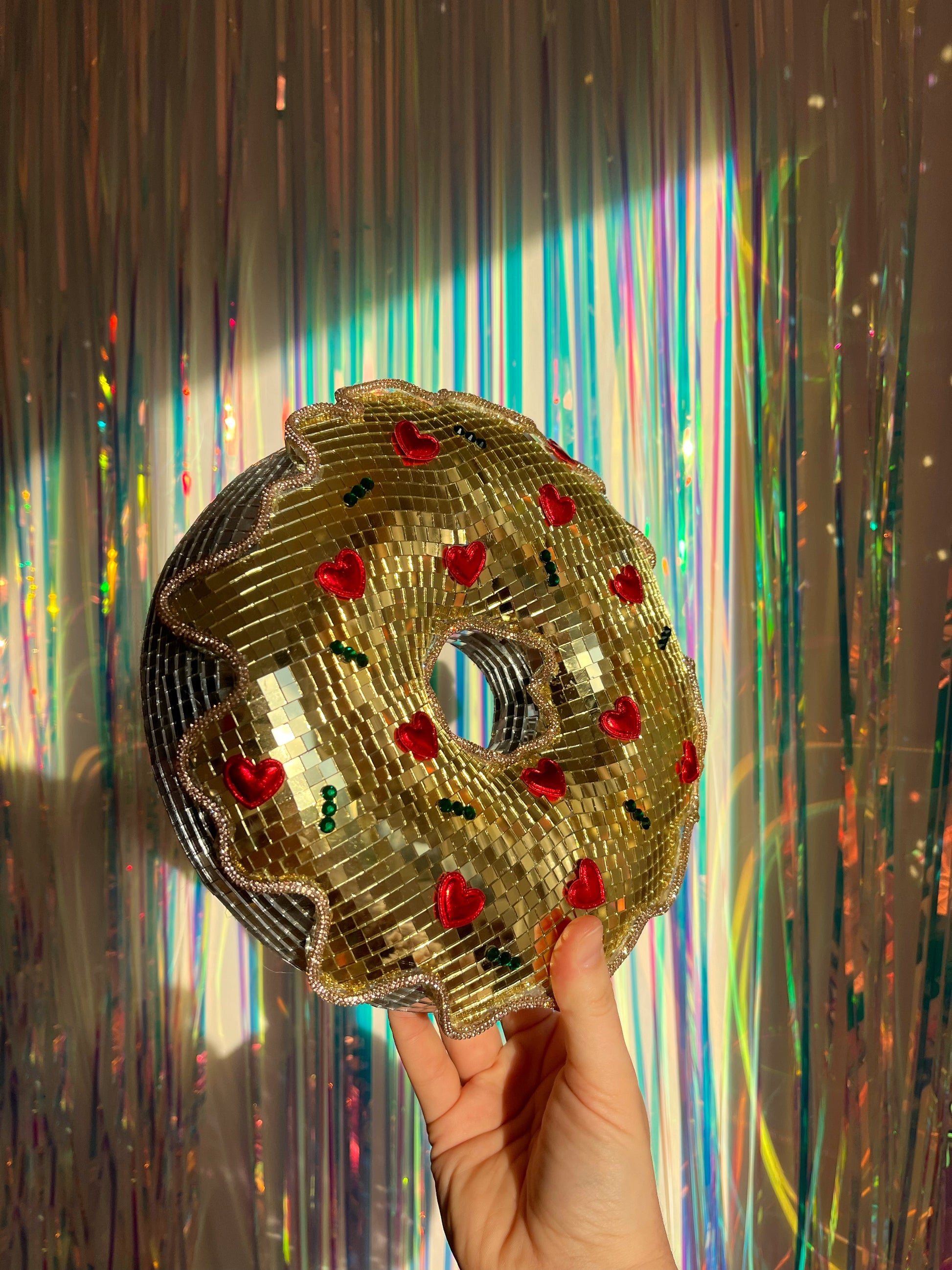 Gold disco ball pizza donut. Town Girl Disco