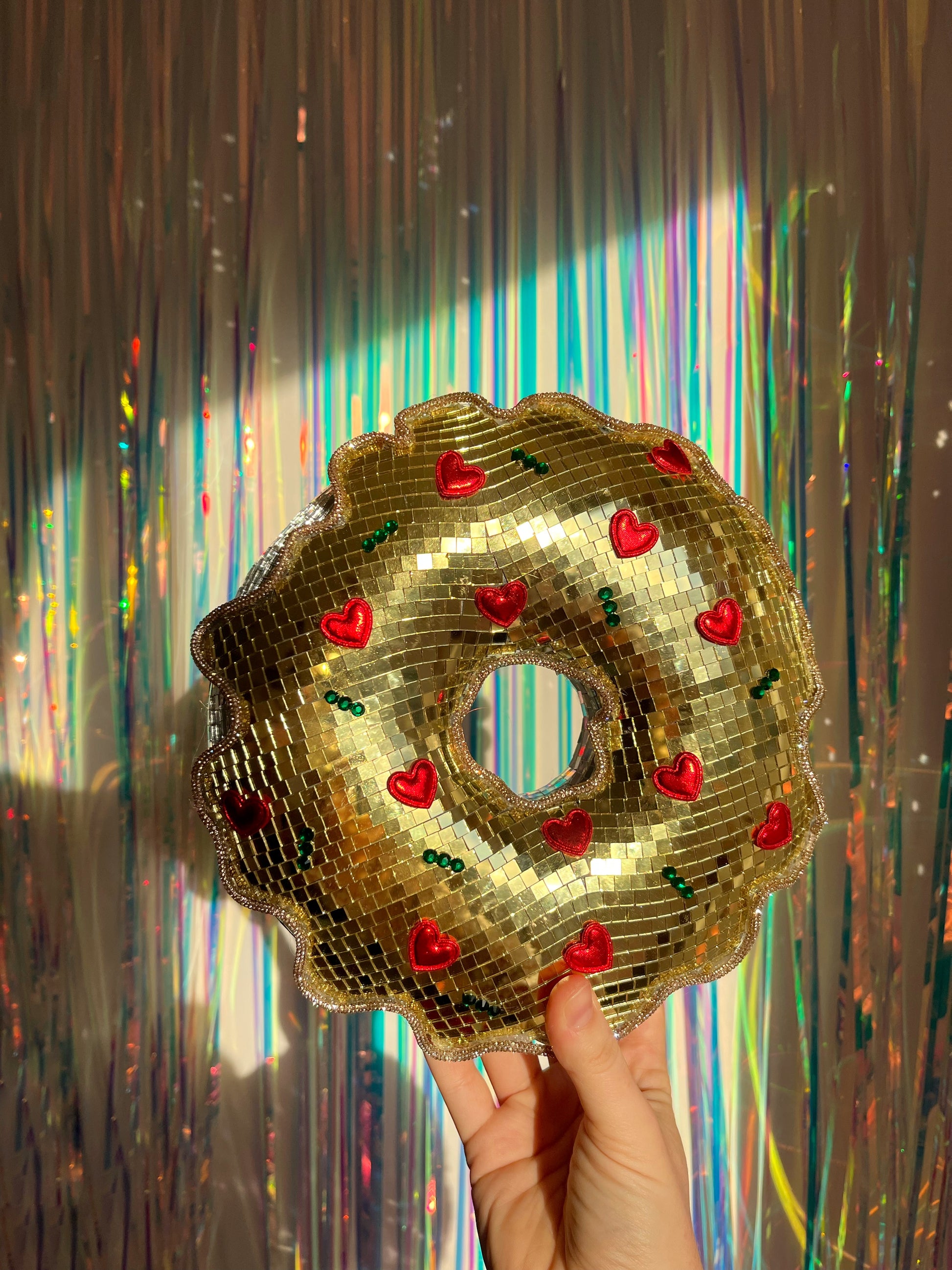 Gold disco ball pizza donut. Town Girl Disco
