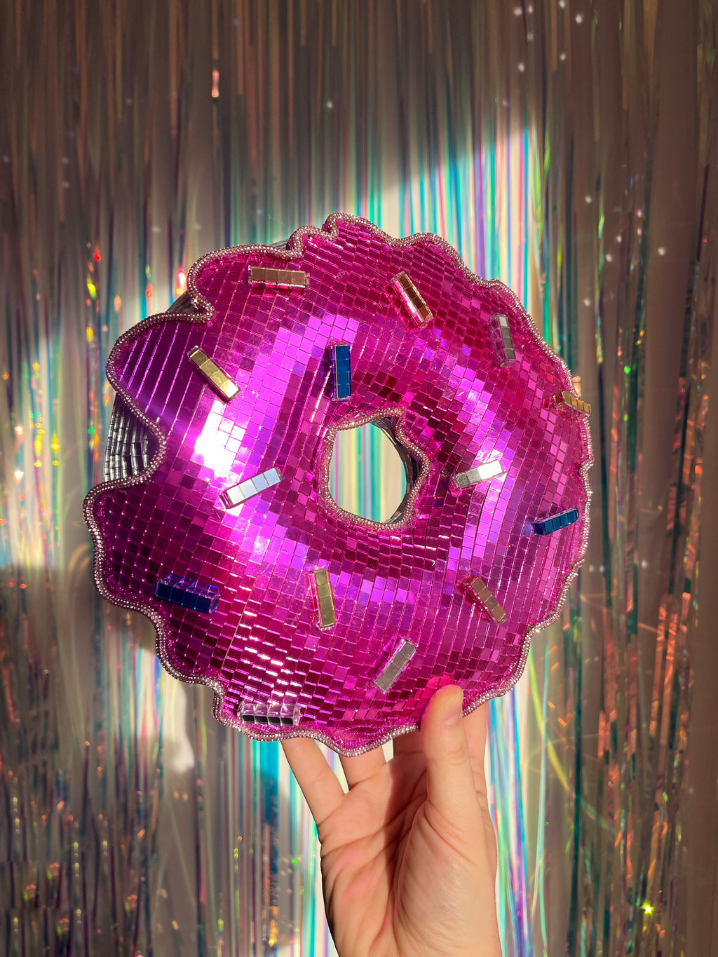 Pink disco ball donut. Town Girl Disco