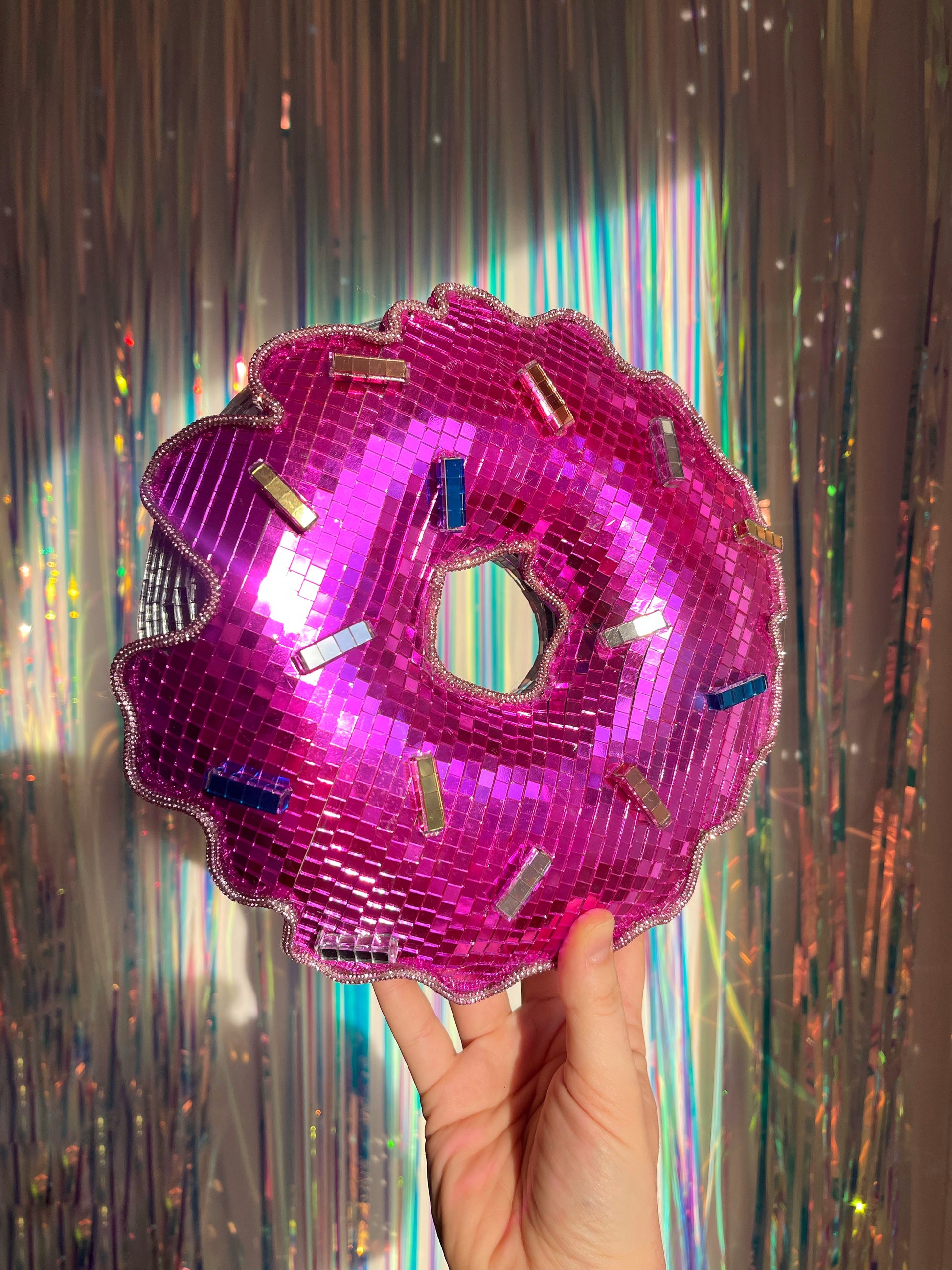 Pink disco ball donut. Town Girl Disco