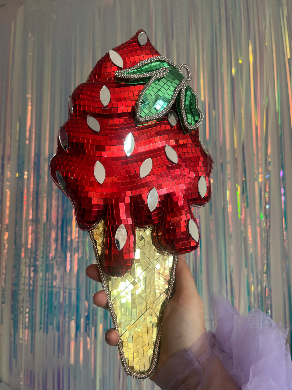 STRAWBERRY WHIP. Disco Ball Ice-Cream (Made to Order 3-4 weeks)