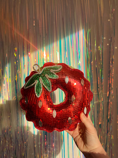 The Strawberry • 9" Disco Ball Donut. *MADE TO ORDER*