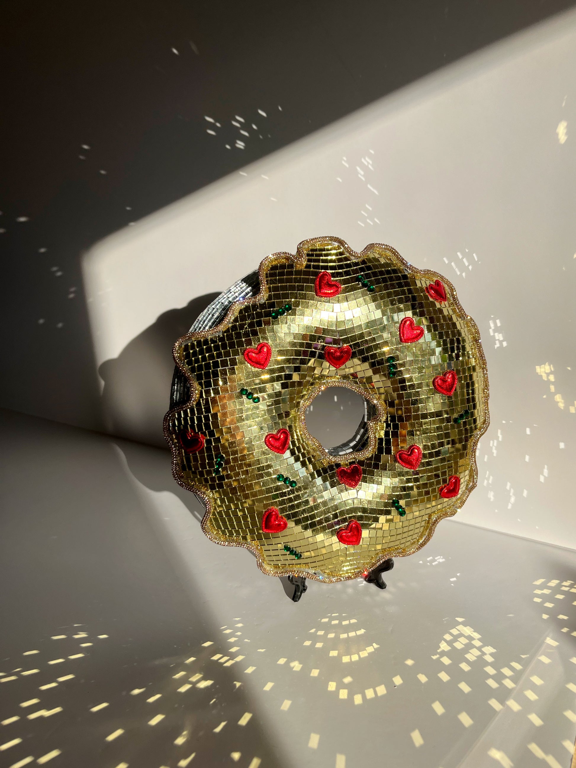 Gold disco ball pizza donut. Town Girl Disco