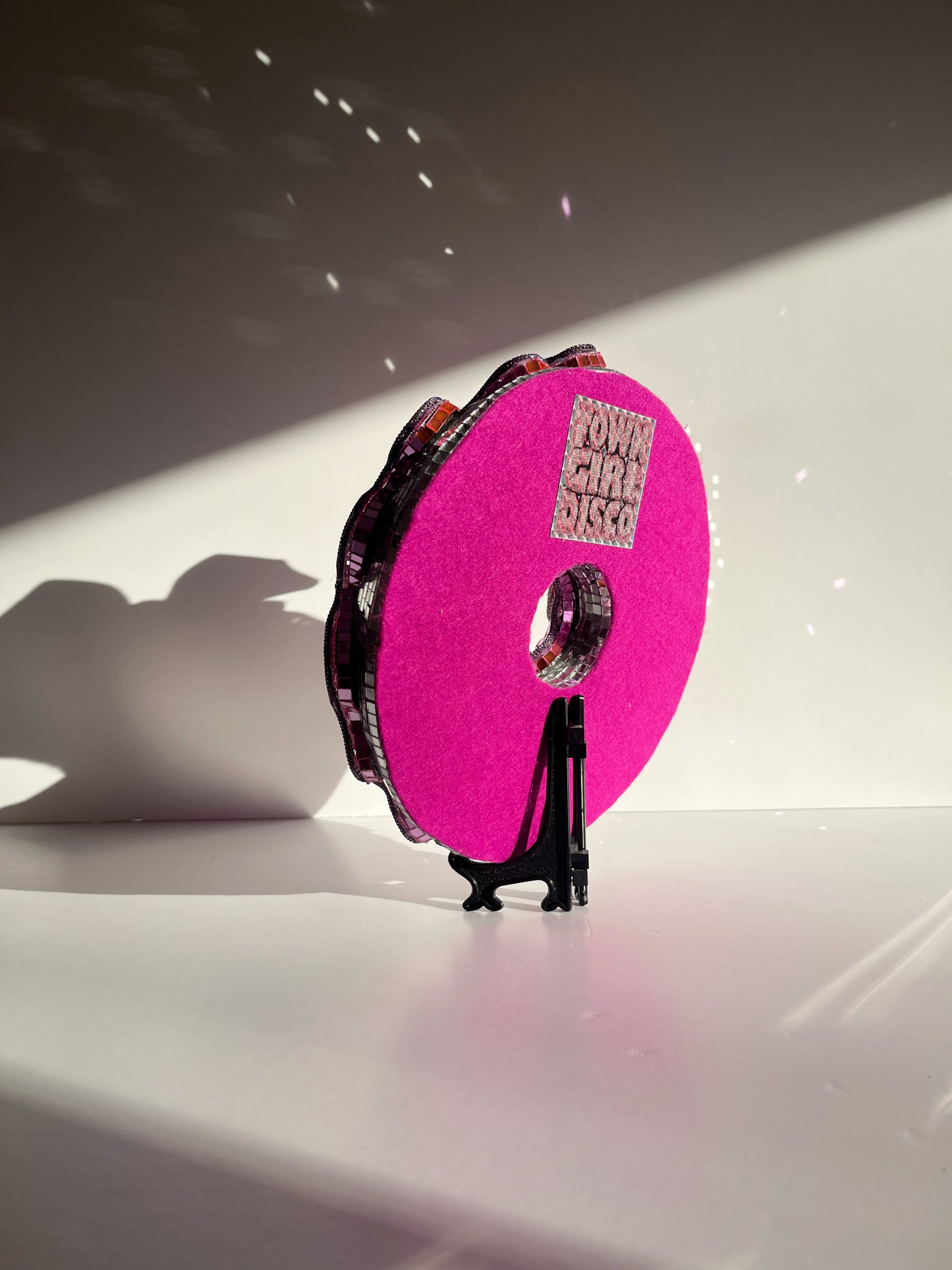 Pink disco donut with satin bow. Town Girl Disco
